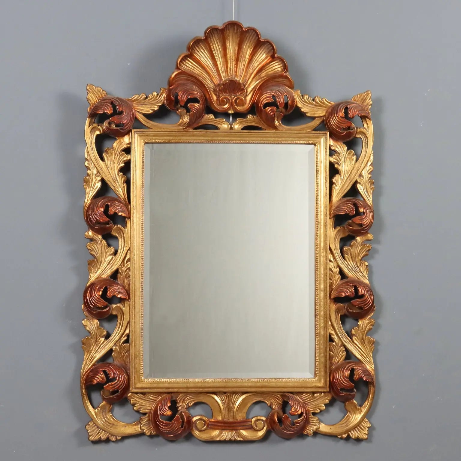 Antique Mirror Baroque Style Carved Wood Italy XX Century - Italy, XX Century | Antiques | Mirrors & Frames