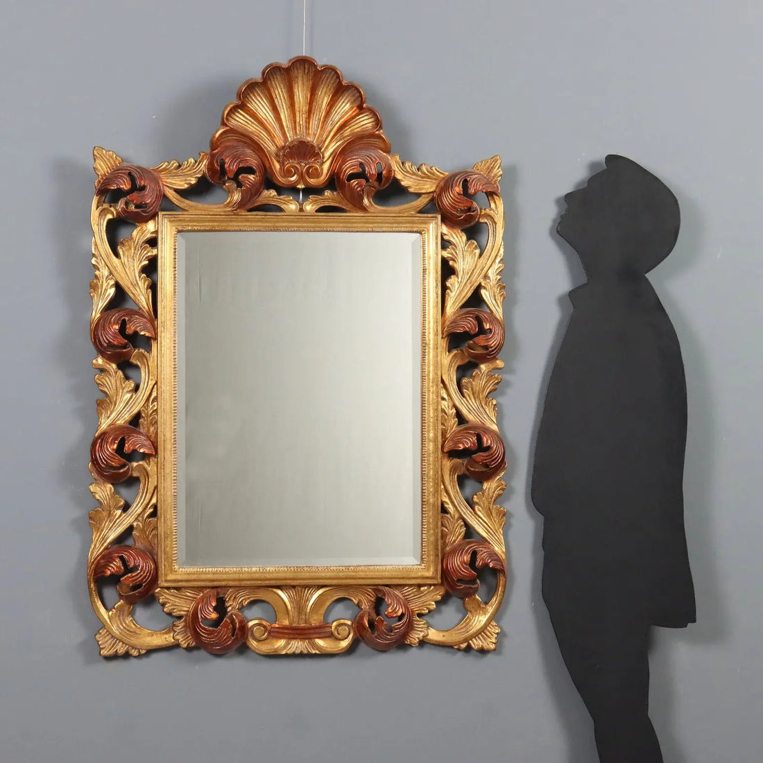 Antique Mirror Baroque Style Carved Wood Italy XX Century - Italy, XX Century | Antiques | Mirrors & Frames