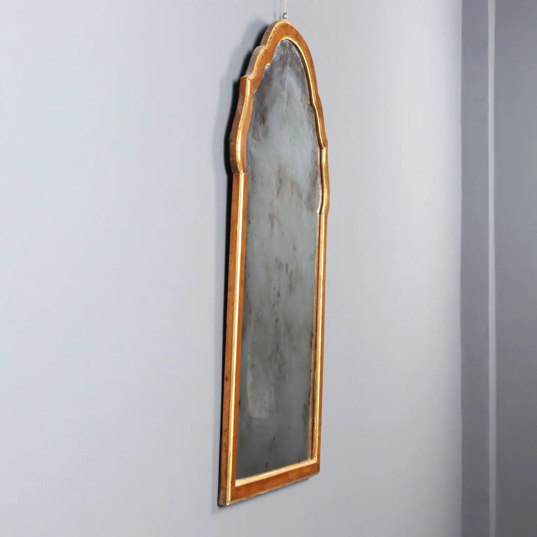 Italian 19th Century Mirror in Walnut and Gilding