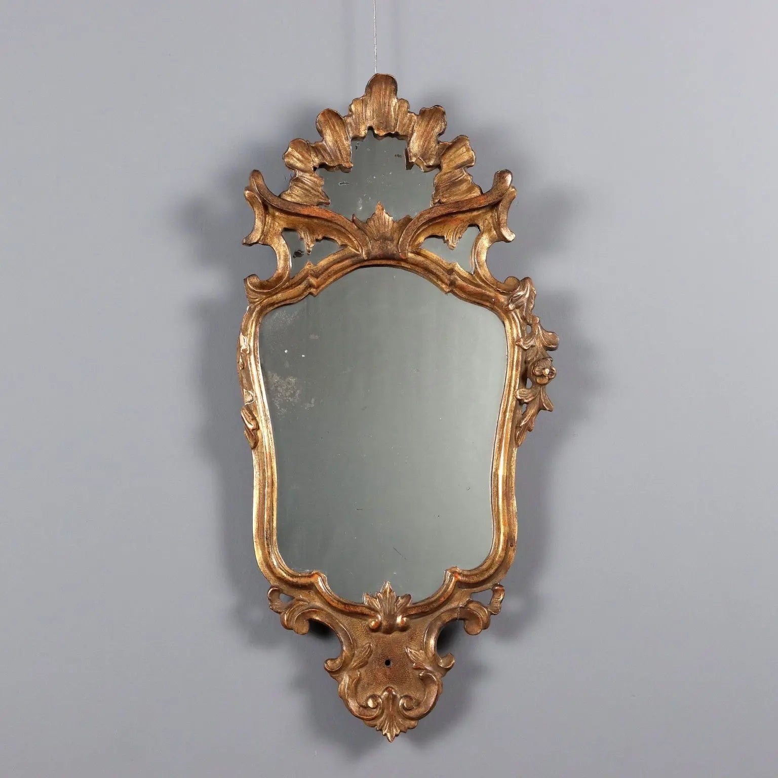 Antique Mirror Baroque Carved Gilded Wood Italy XVIII Century - Italy, XVIII Century | Antiques | Mirrors & Frames