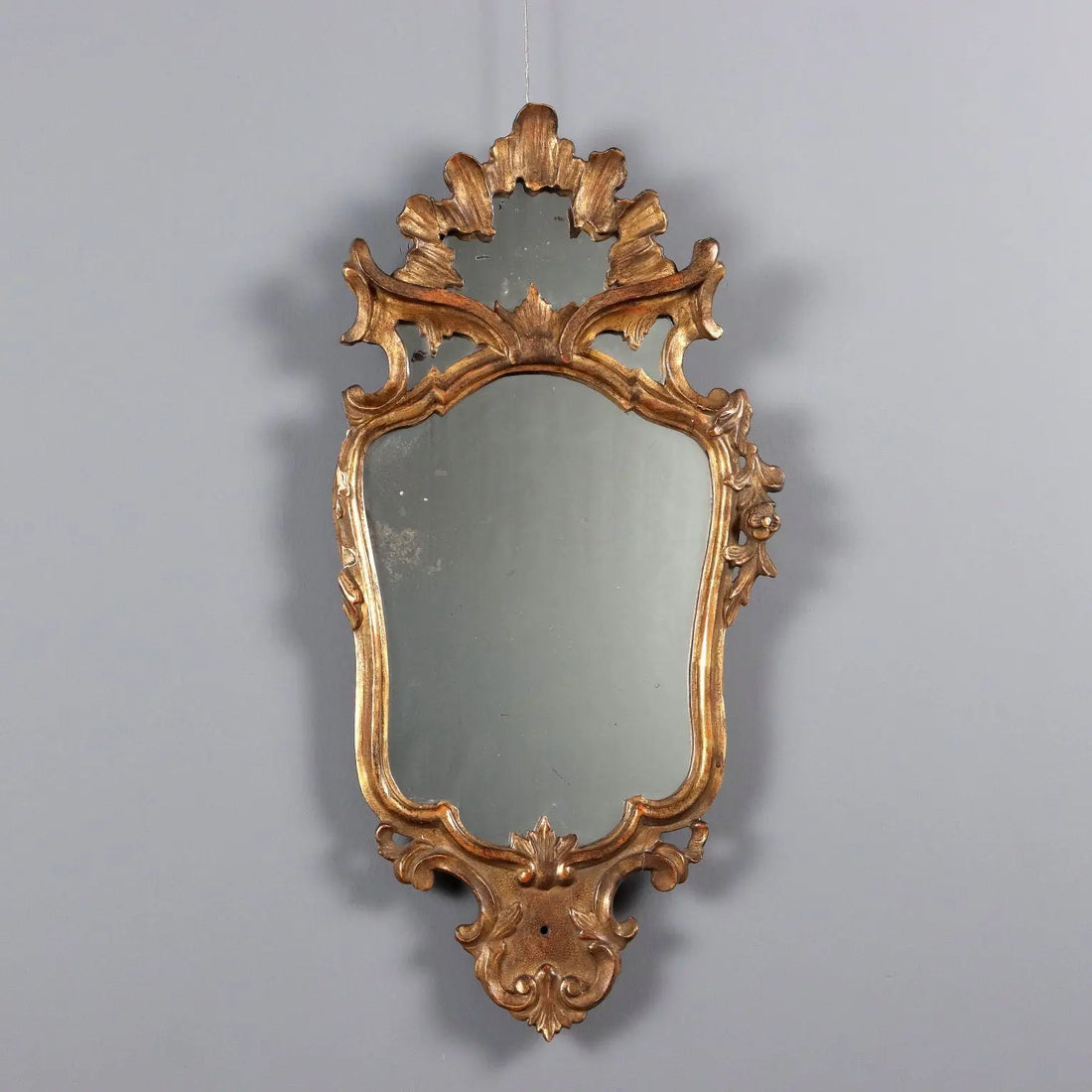 Antique Mirror Baroque Carved Gilded Wood Italy XVIII Century - Italy, XVIII Century | Antiques | Mirrors & Frames