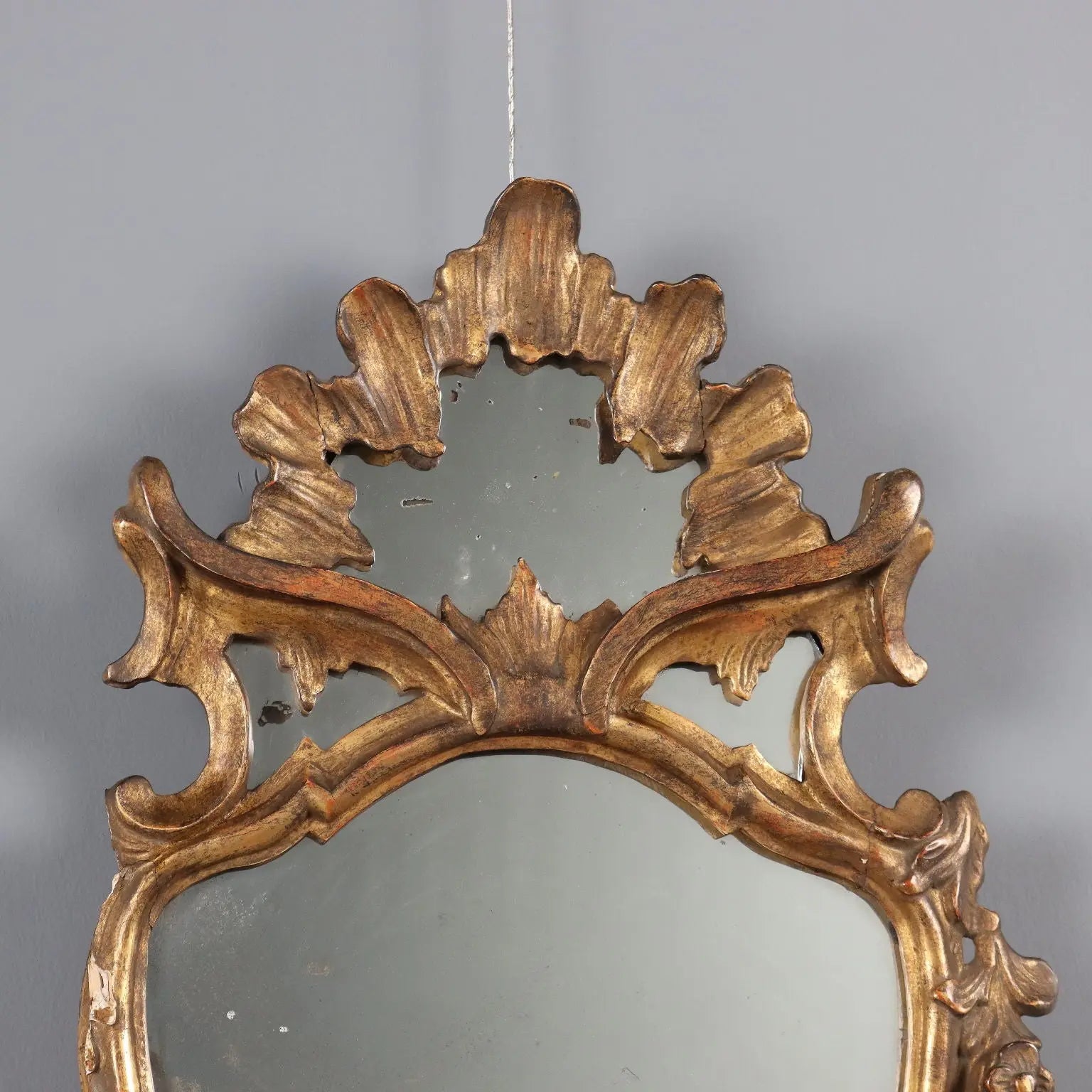 Antique Mirror Baroque Carved Gilded Wood Italy XVIII Century - Italy, XVIII Century | Antiques | Mirrors & Frames