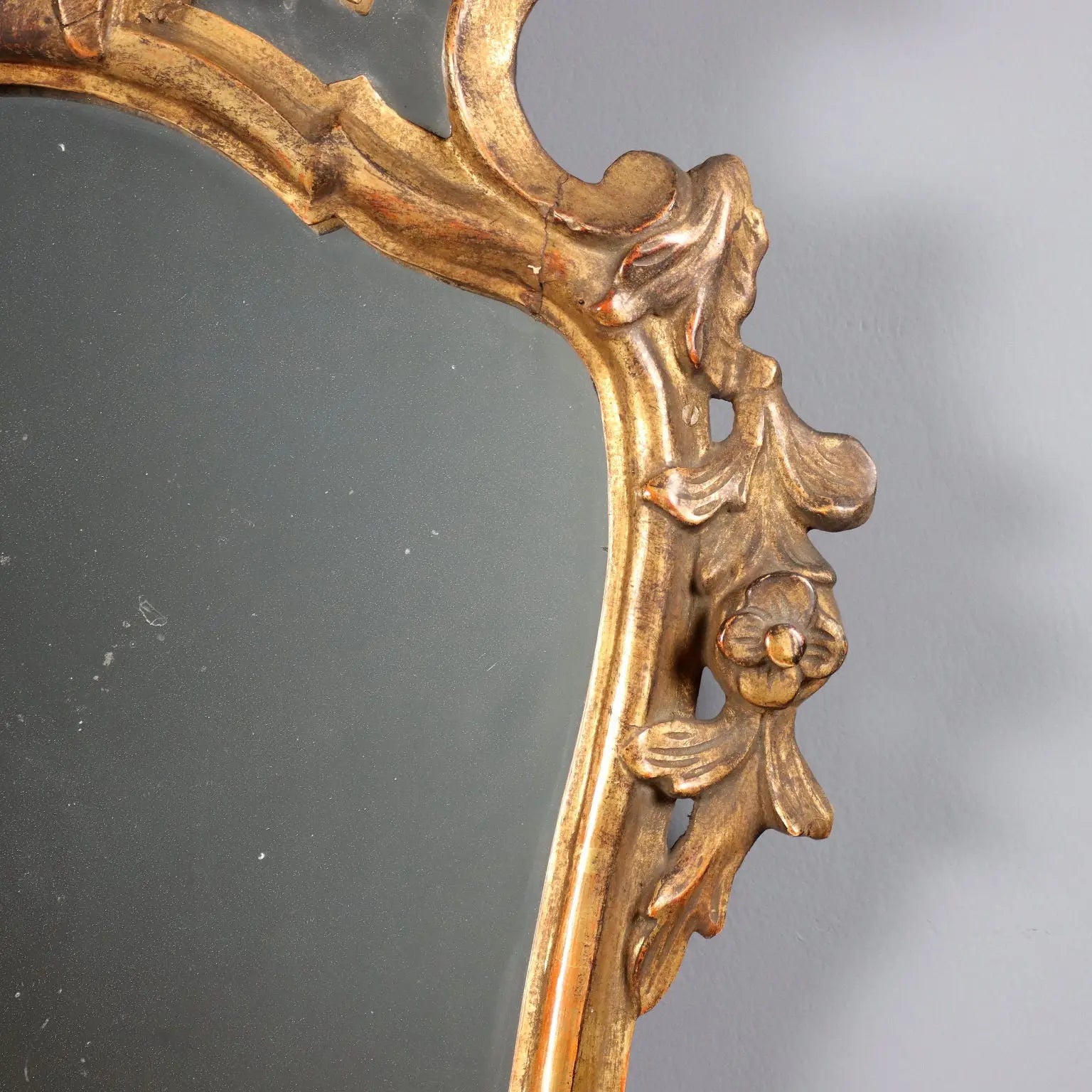 Antique Mirror Baroque Carved Gilded Wood Italy XVIII Century - Italy, XVIII Century | Antiques | Mirrors & Frames