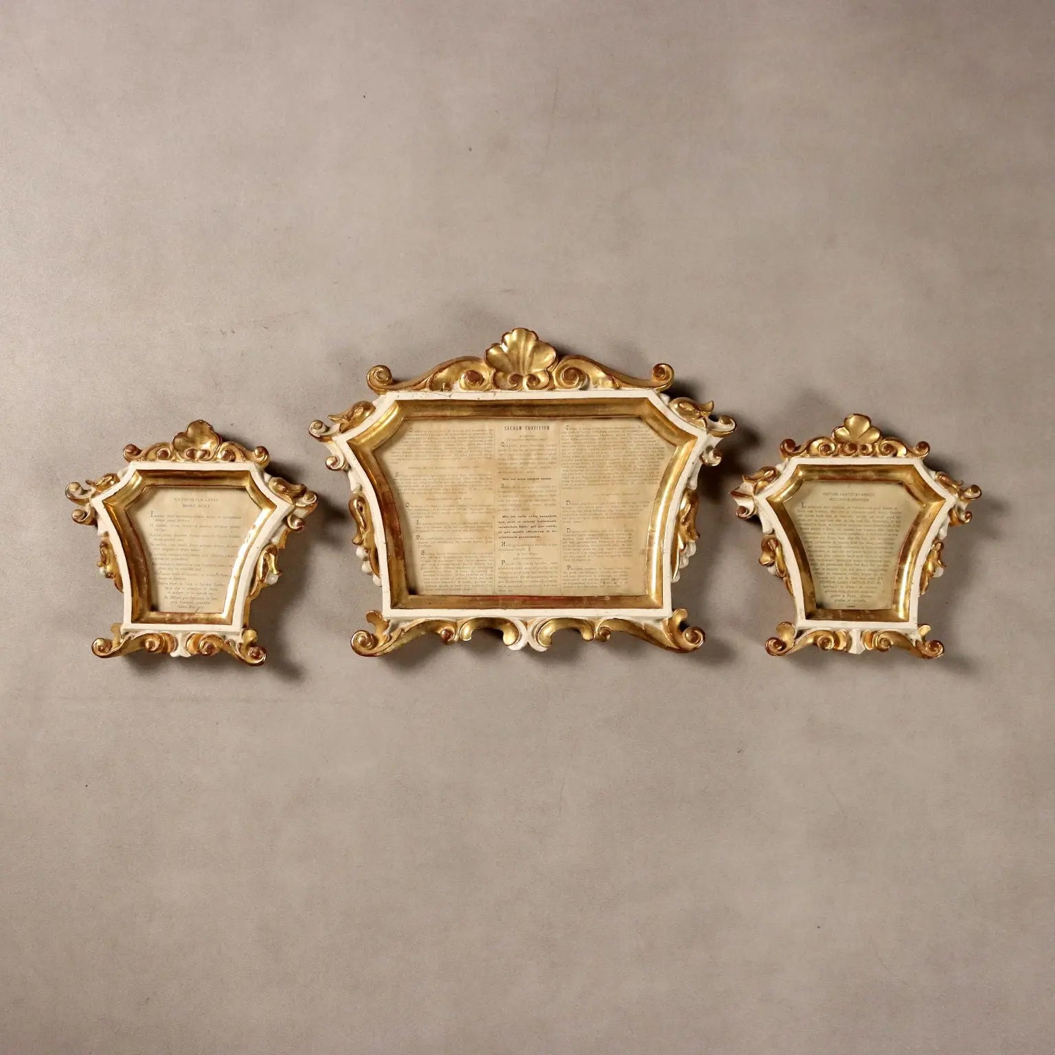 Antique Altar Cards Neo-Baroque Carved Wood Italy XIX Century - Italy, XIX Century | Antiques | Mirrors & Frames
