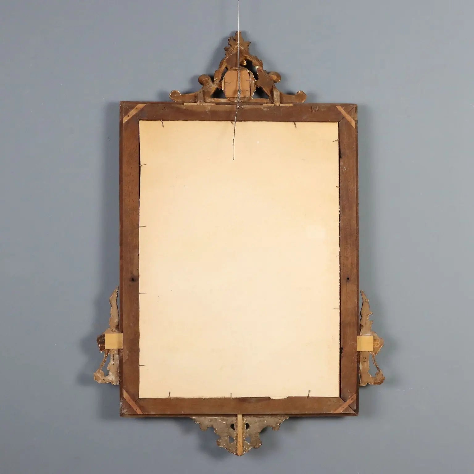 Walnut Mirror with Gilded Carvings, 19th Century