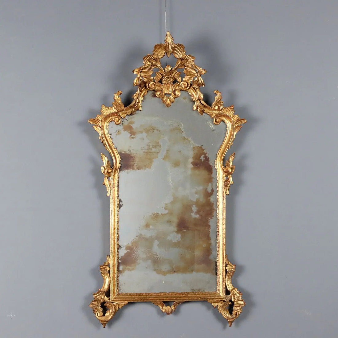 Antique Mirror Baroque Style Wood Italy XX Century