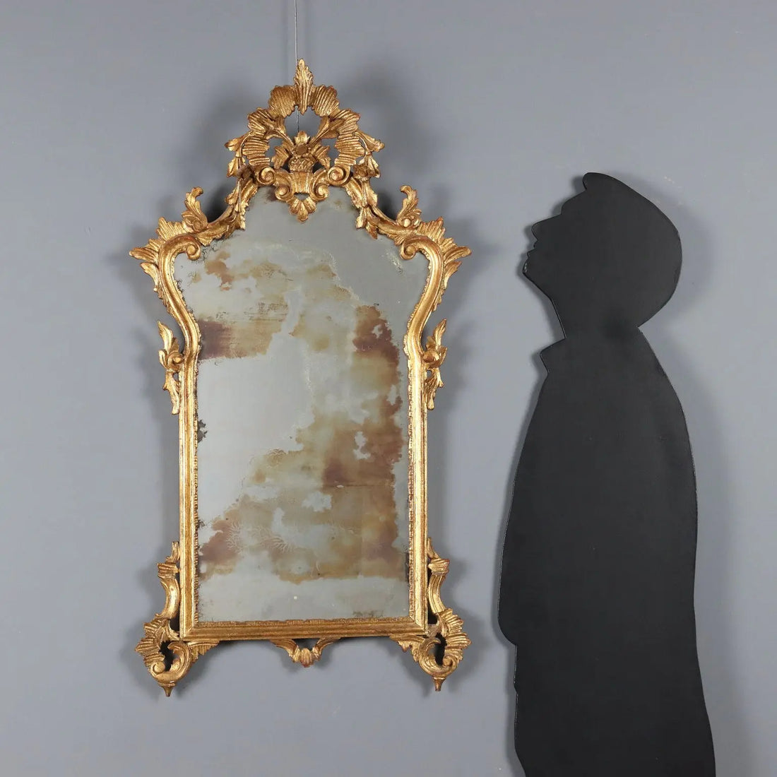 Antique Mirror Baroque Style Wood Italy XX Century