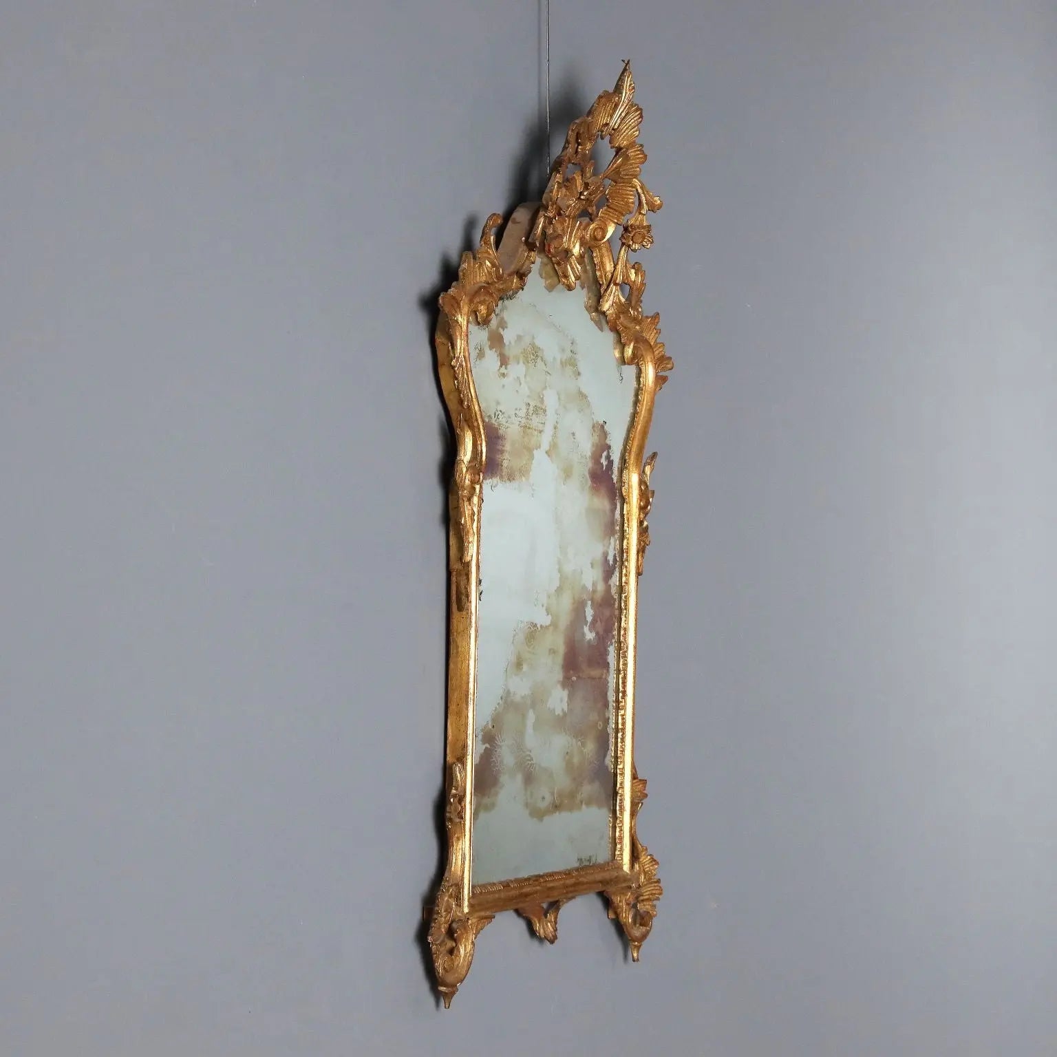 Antique Mirror Baroque Style Wood Italy XX Century