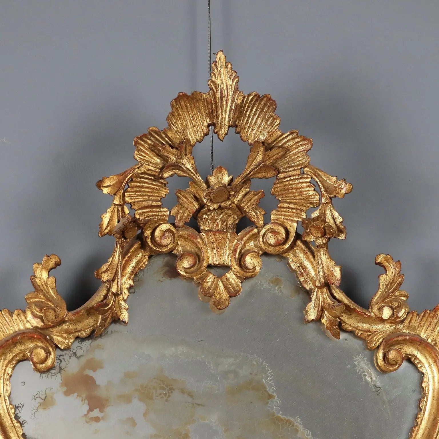 Antique Mirror Baroque Style Wood Italy XX Century
