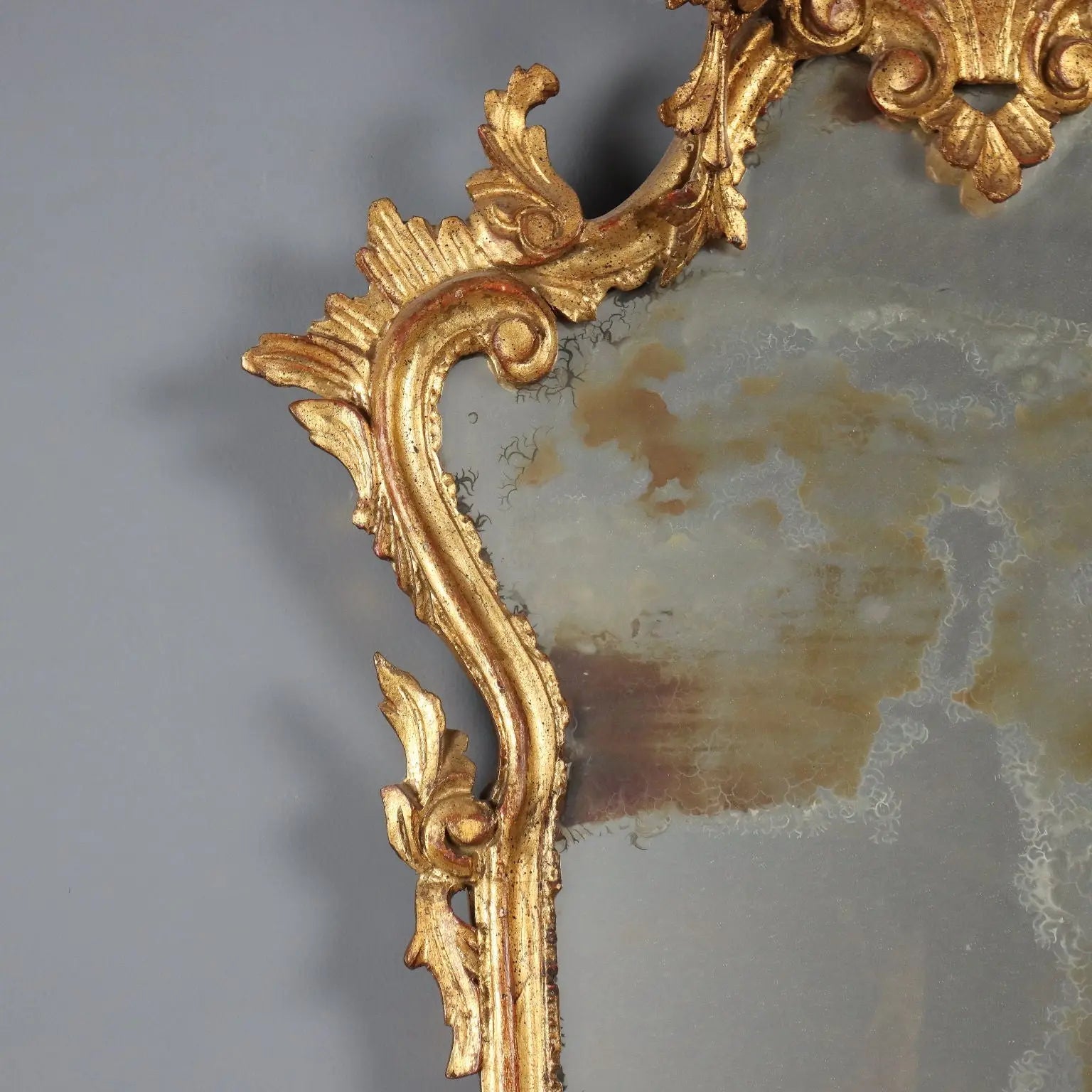 Antique Mirror Baroque Style Wood Italy XX Century