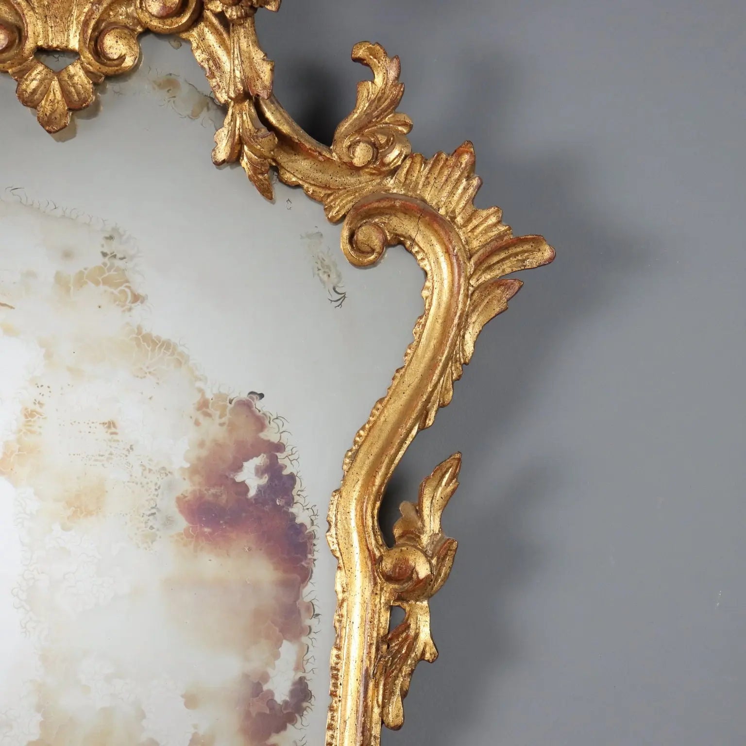 Antique Mirror Baroque Style Wood Italy XX Century