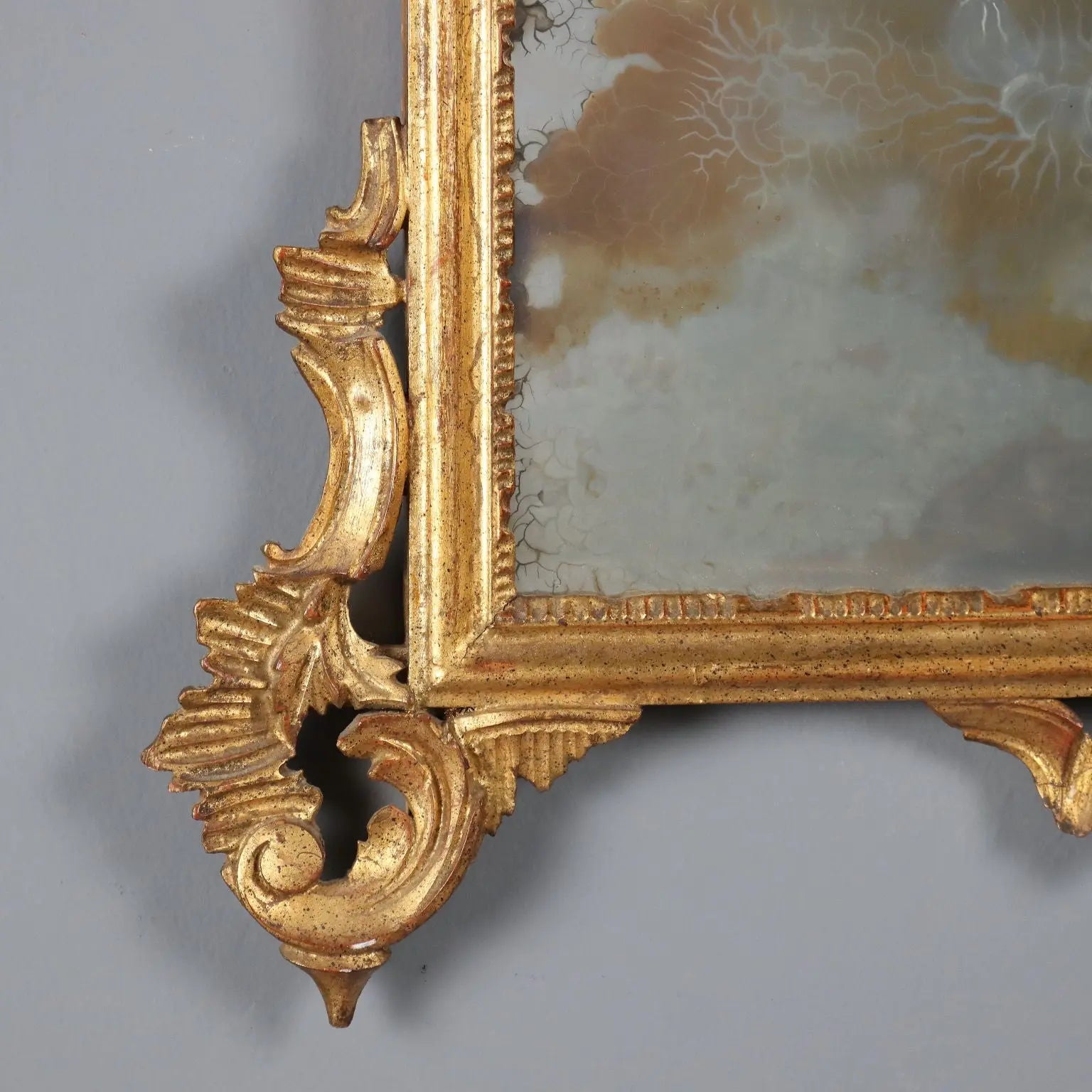 Antique Mirror Baroque Style Wood Italy XX Century