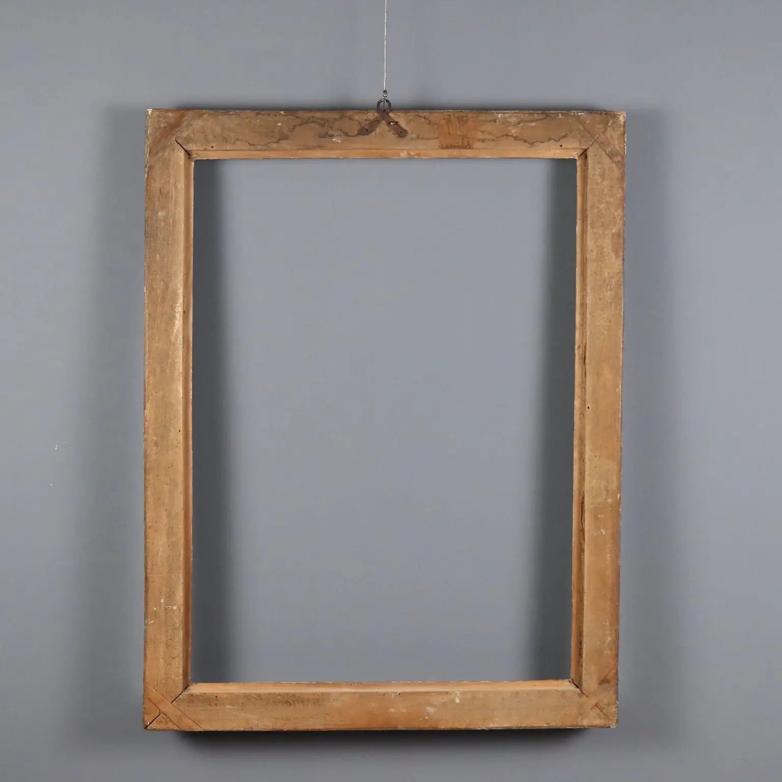 Antique Baroque Frame Painted Carved Wood XVIII Century