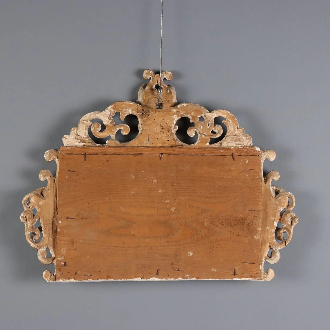 Antique Altar Card Carved Gilded Lacquered Wood XVIII Century