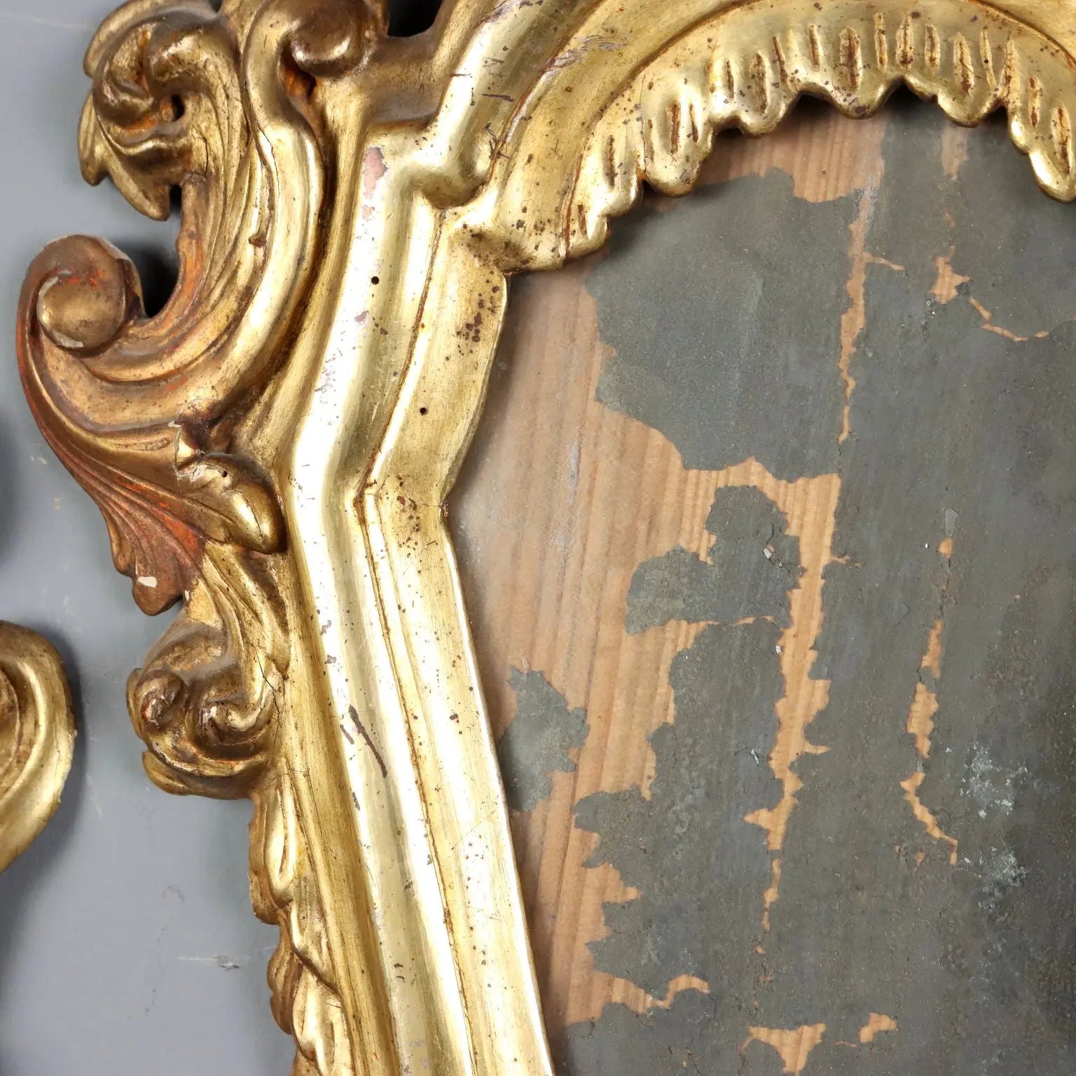 Small Antique Mirrors Gilded Wood Iron Italy XVIII Century