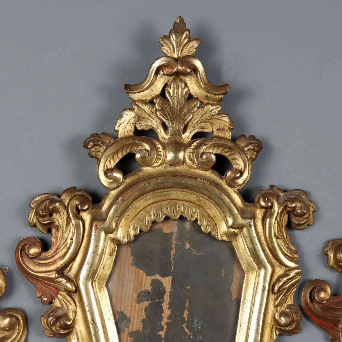 Small Antique Mirrors Gilded Wood Iron Italy XVIII Century