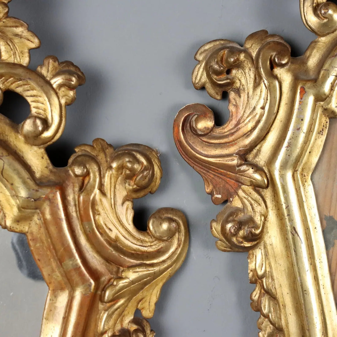 Small Antique Mirrors Gilded Wood Iron Italy XVIII Century