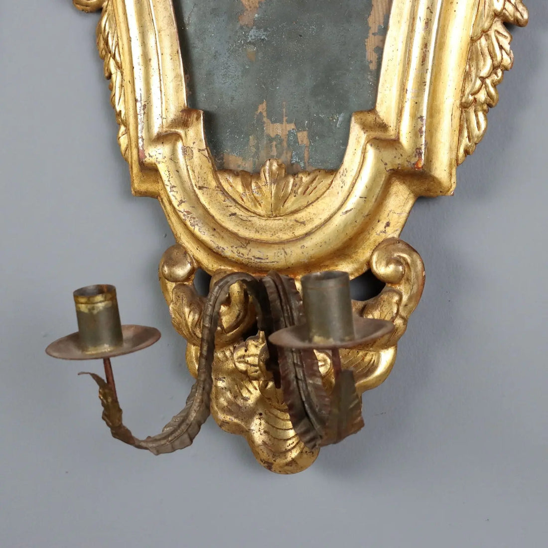 Small Antique Mirrors Gilded Wood Iron Italy XVIII Century