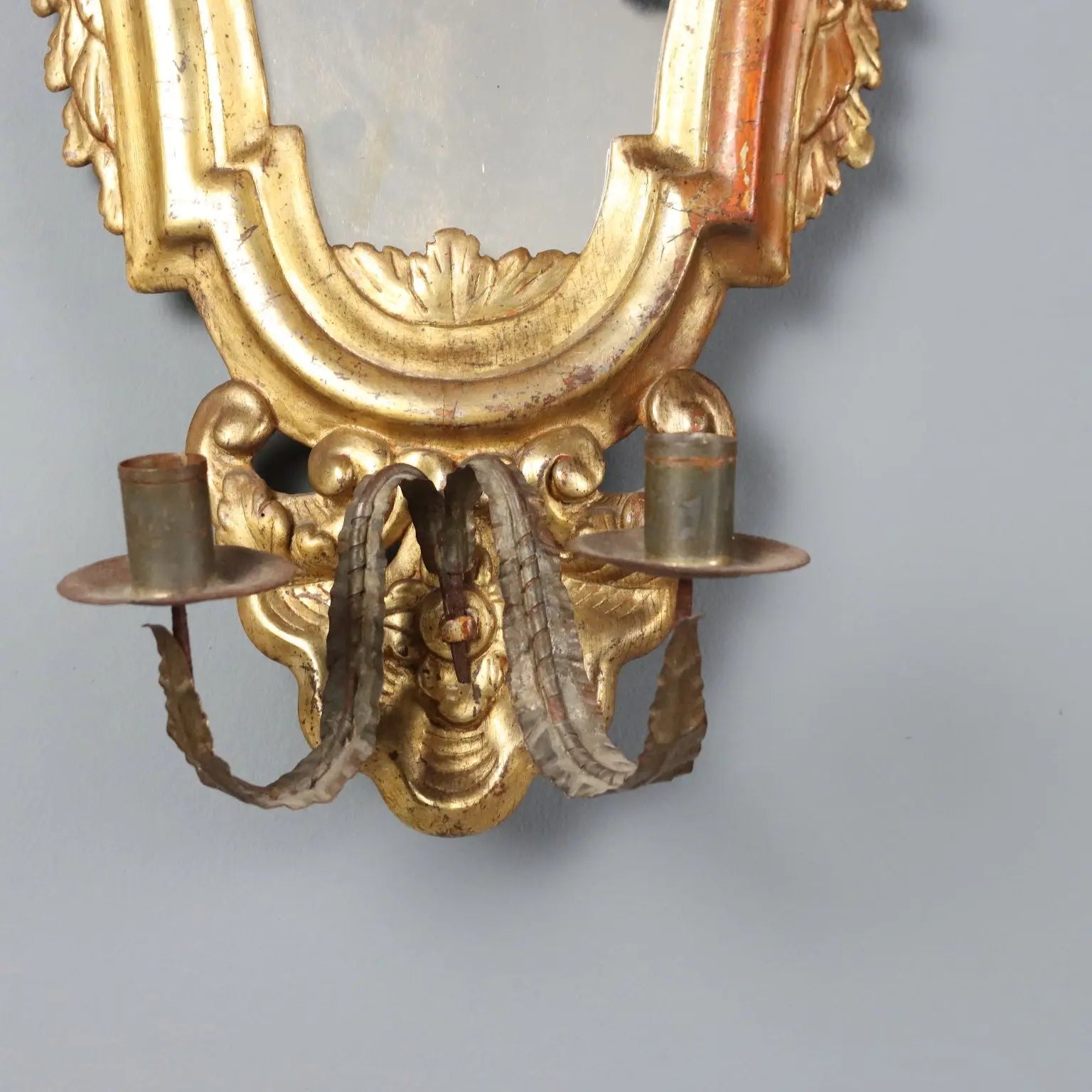 Small Antique Mirrors Gilded Wood Iron Italy XVIII Century