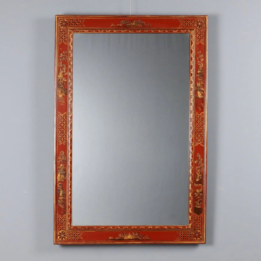 Lacquered Wood Chinoiserie Mirror - China 1900s