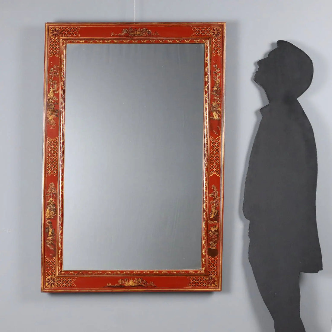 Lacquered Wood Chinoiserie Mirror - China 1900s