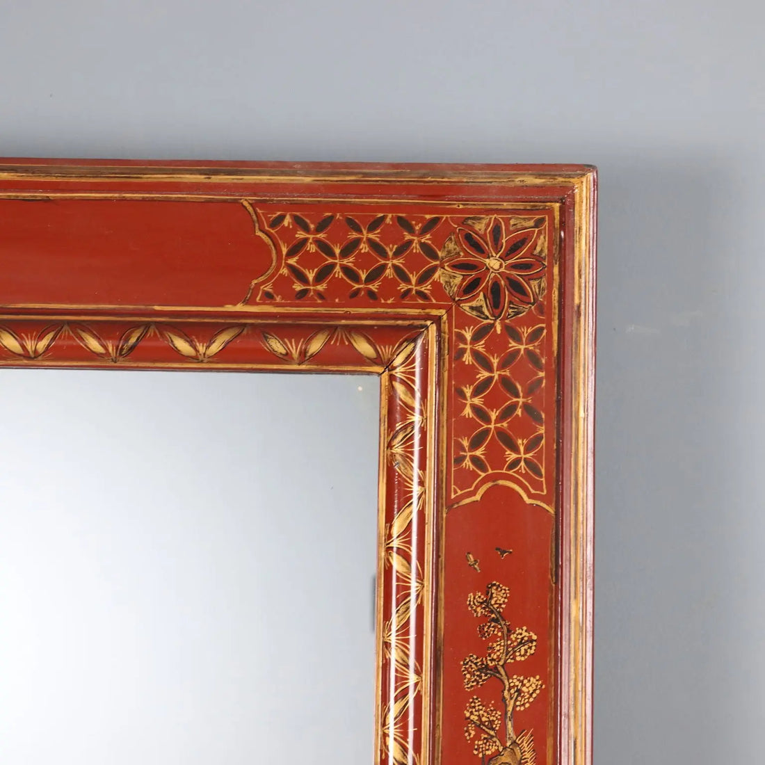 Lacquered Wood Chinoiserie Mirror - China 1900s