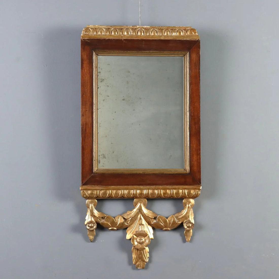 Antique Mirror Carved Walnut Gilded Italy XIX Century