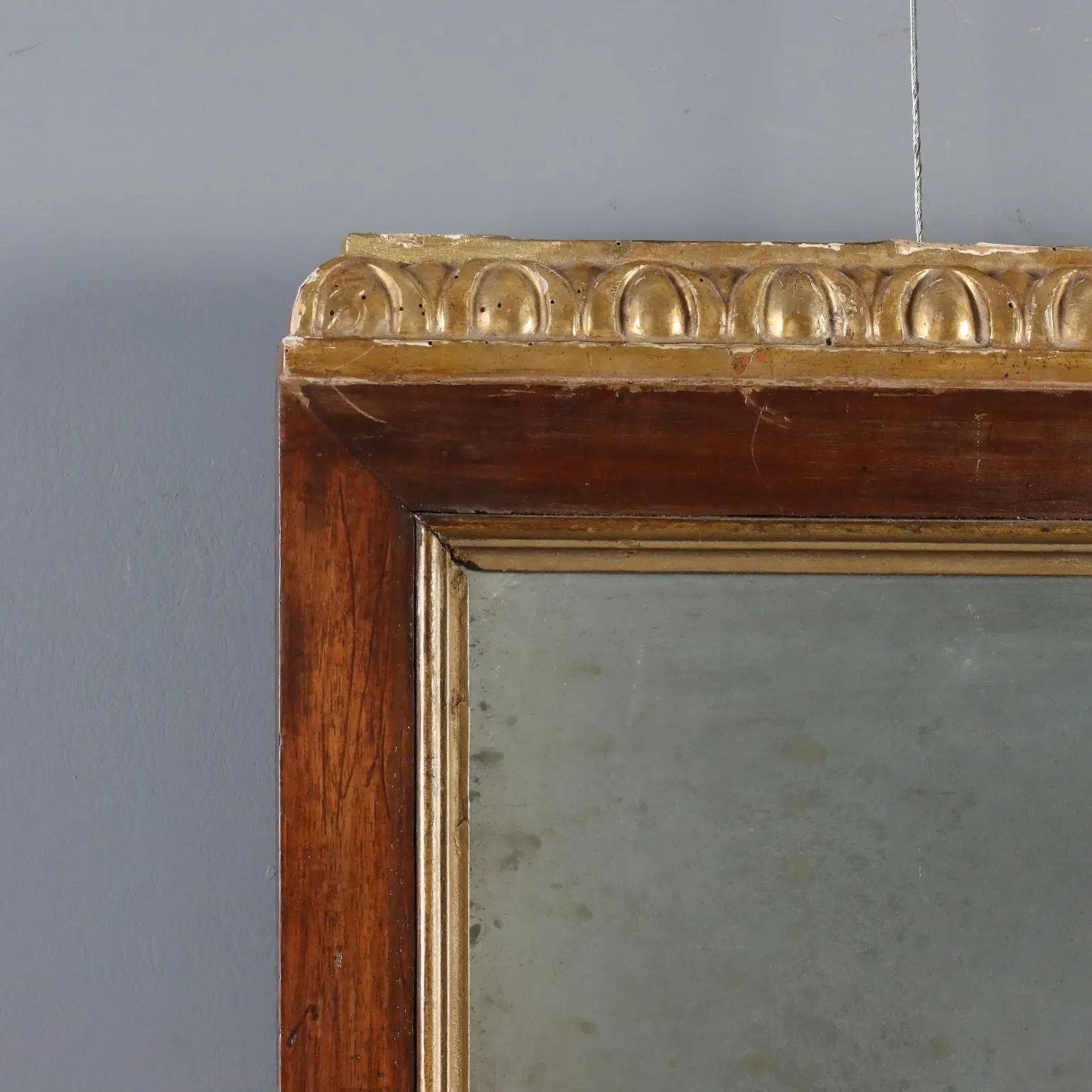 Antique Mirror Carved Walnut Gilded Italy XIX Century