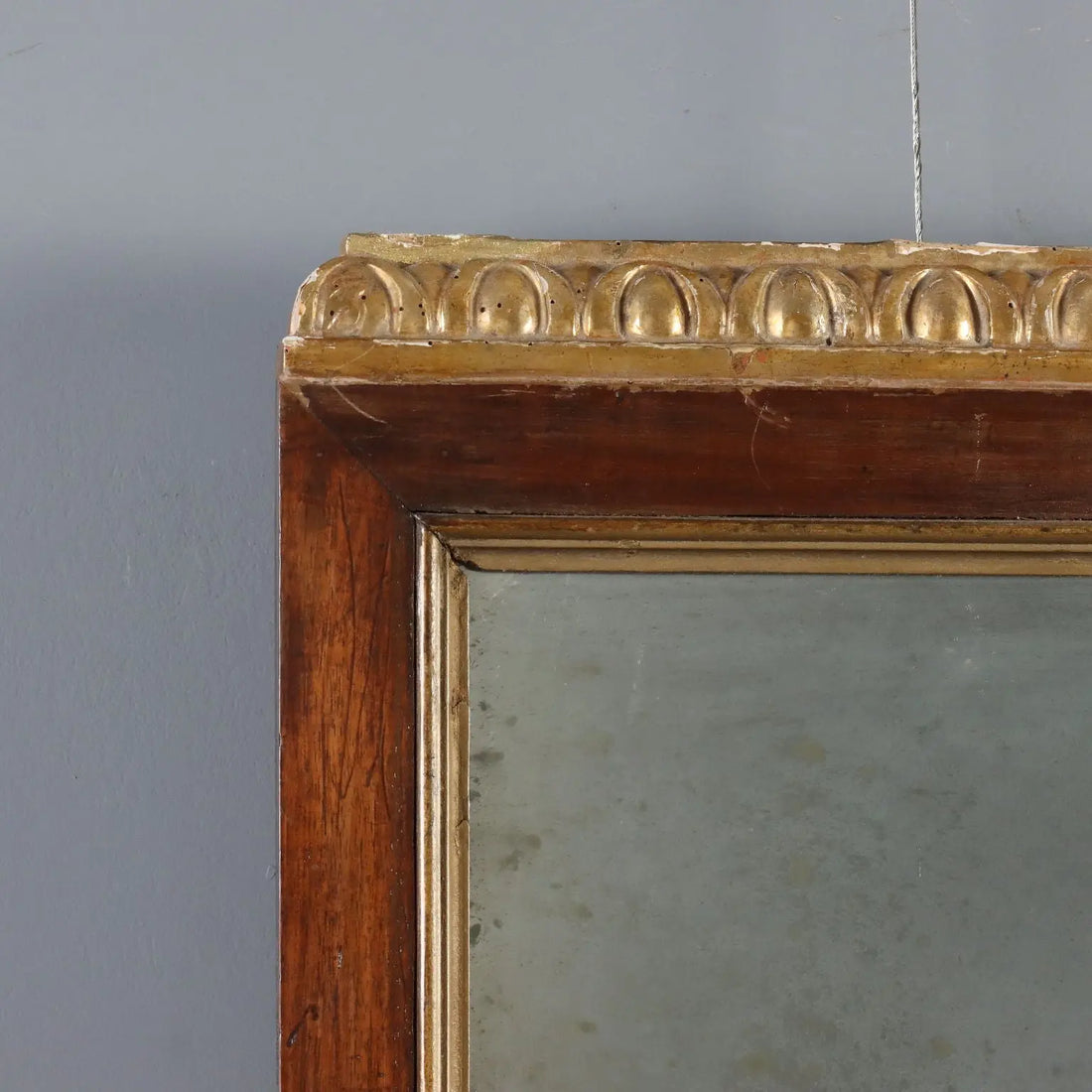 Antique Mirror Carved Walnut Gilded Italy XIX Century
