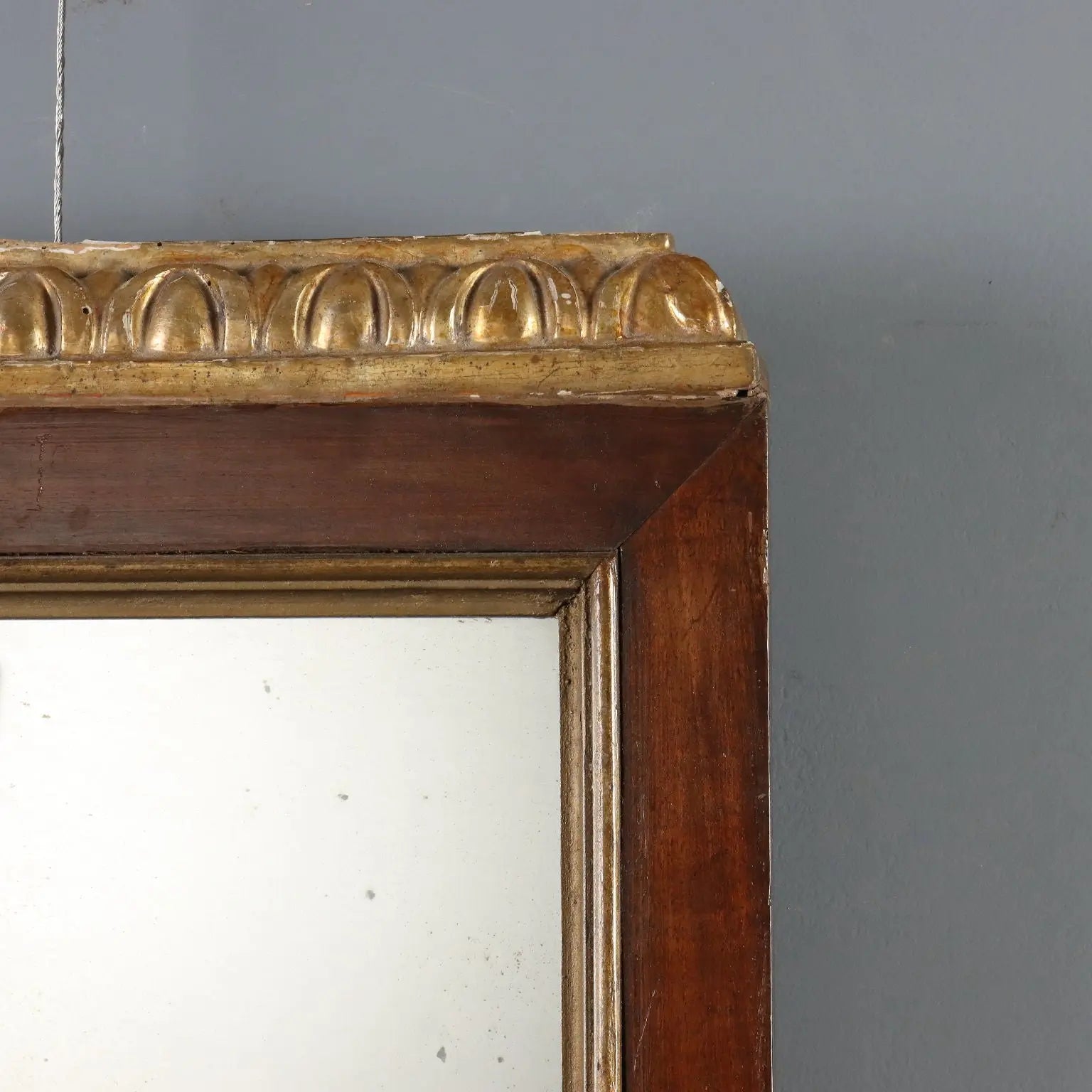 Antique Mirror Carved Walnut Gilded Italy XIX Century