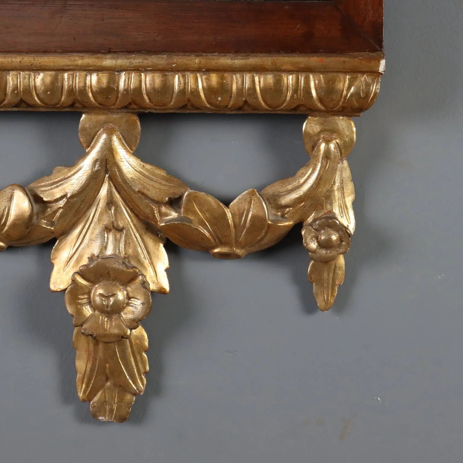 Antique Mirror Carved Walnut Gilded Italy XIX Century