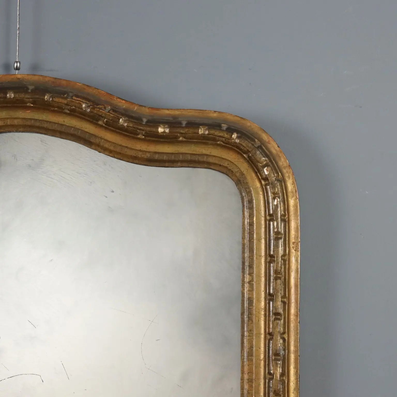 Antique Mirror Carved Gilded Wood Italy XIX Century