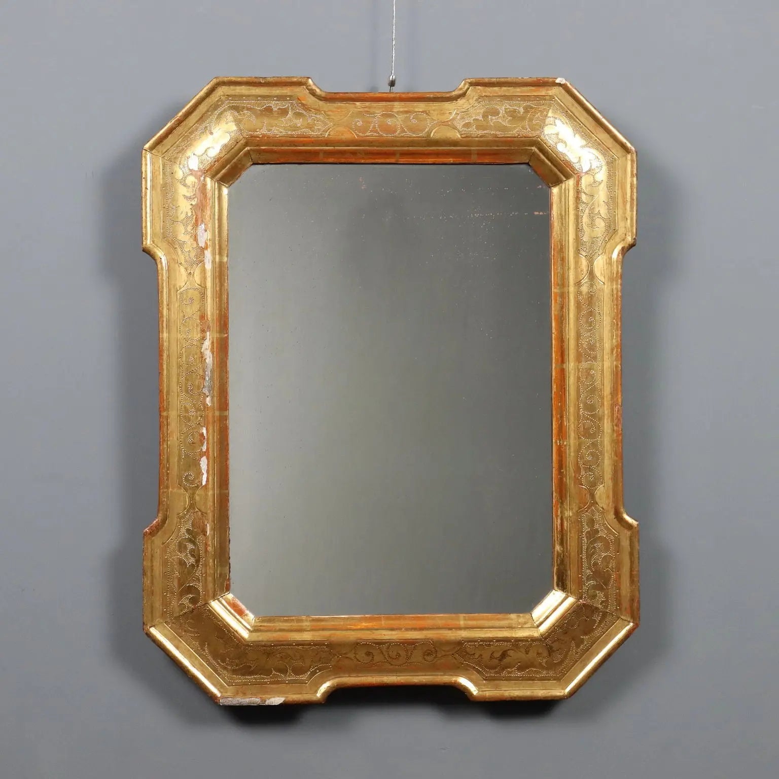 French Gilded Cabaret Mirror 19th Century