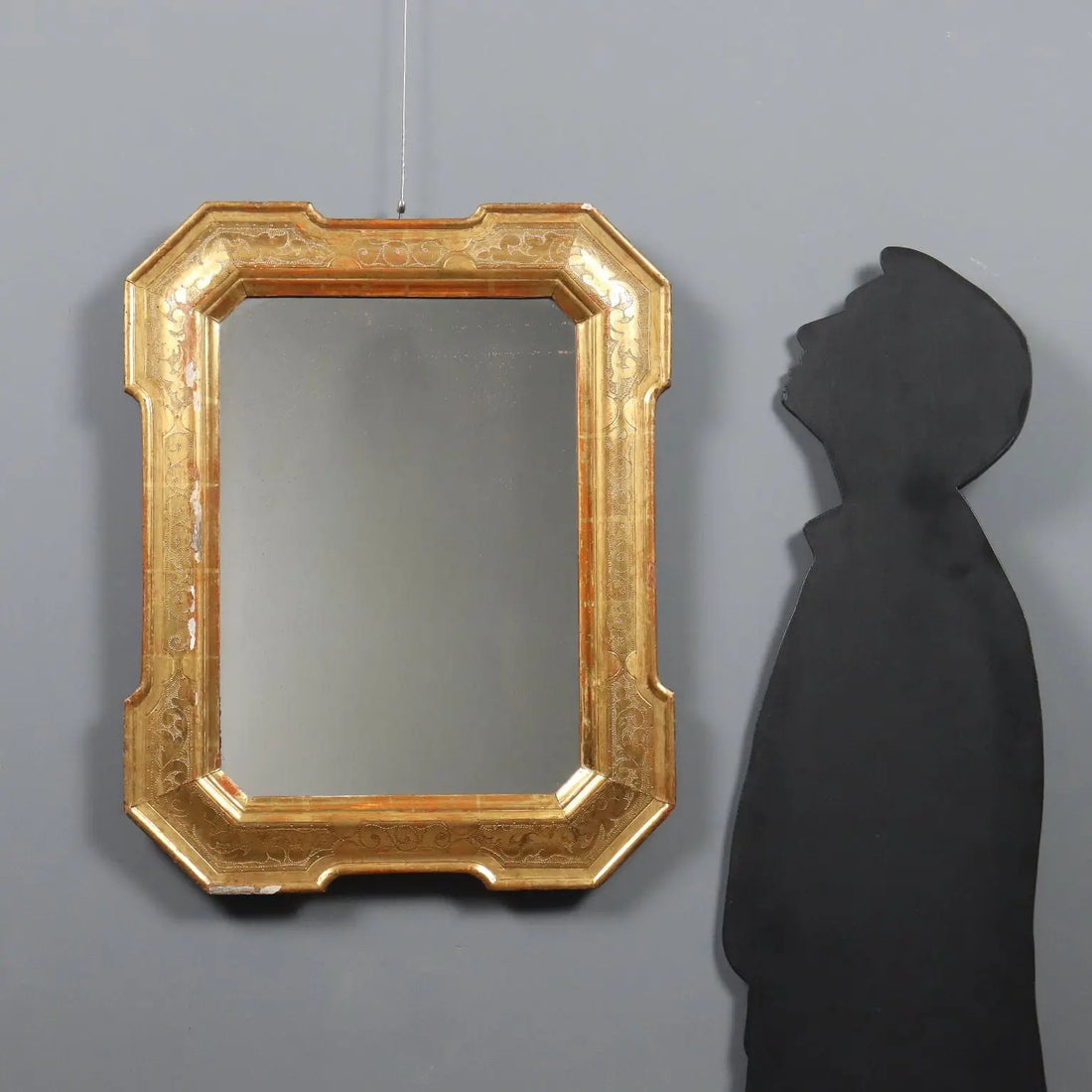 French Gilded Cabaret Mirror 19th Century