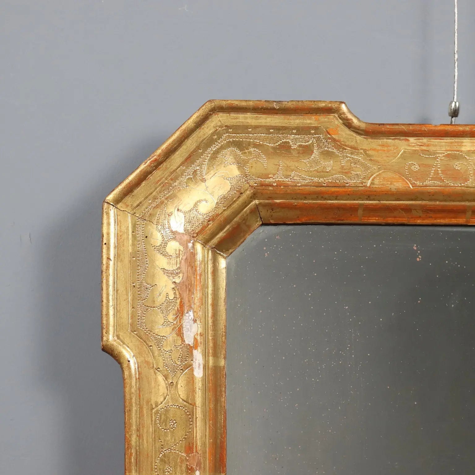 French Gilded Cabaret Mirror 19th Century