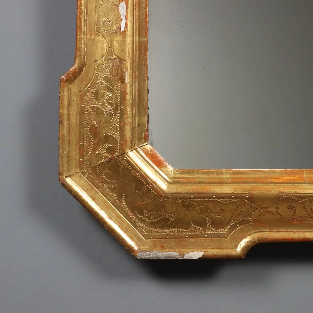 French Gilded Cabaret Mirror 19th Century