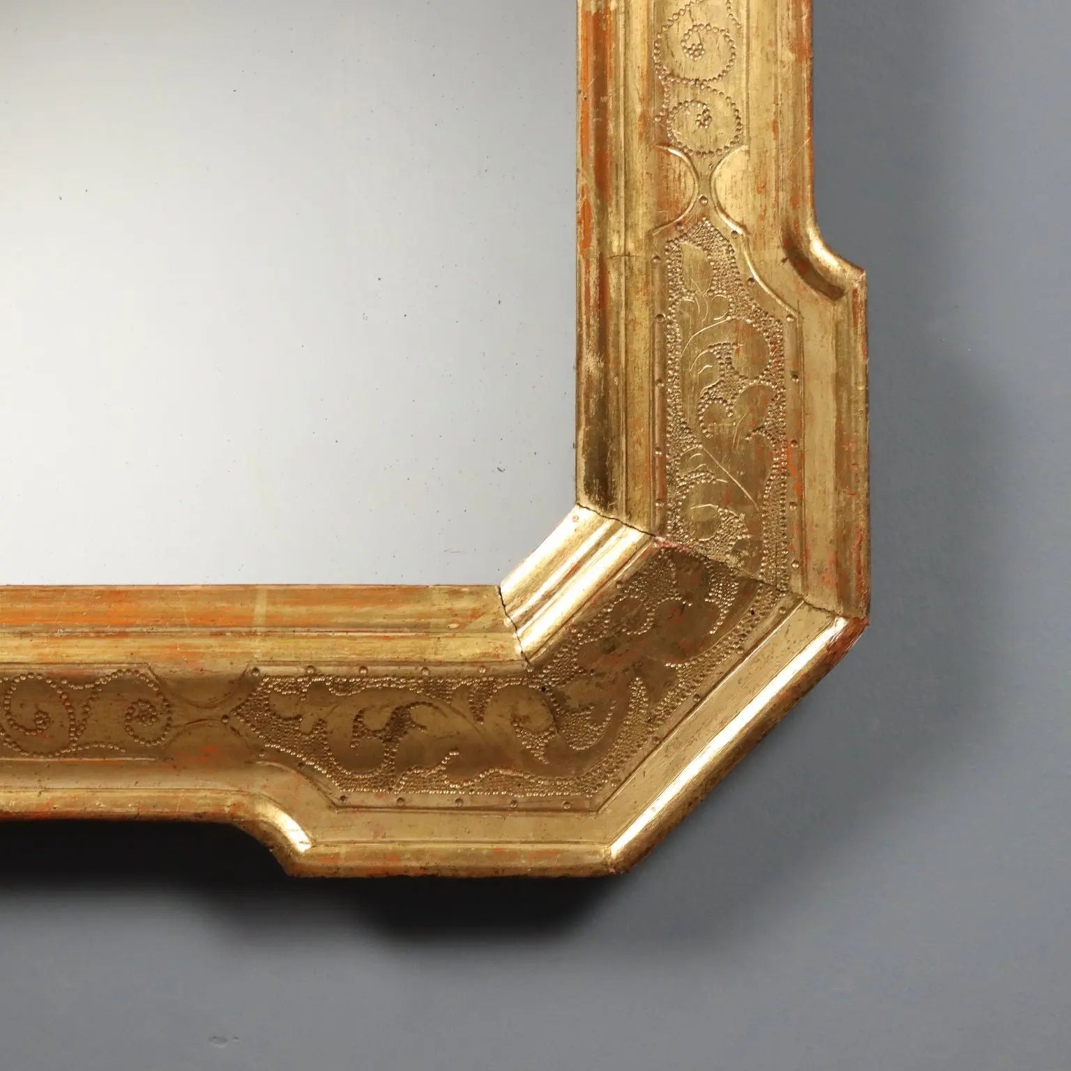 French Gilded Cabaret Mirror 19th Century