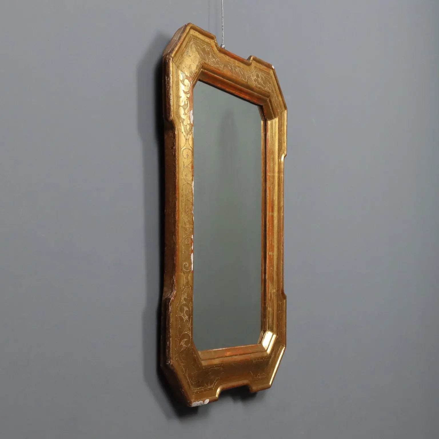French Gilded Cabaret Mirror 19th Century