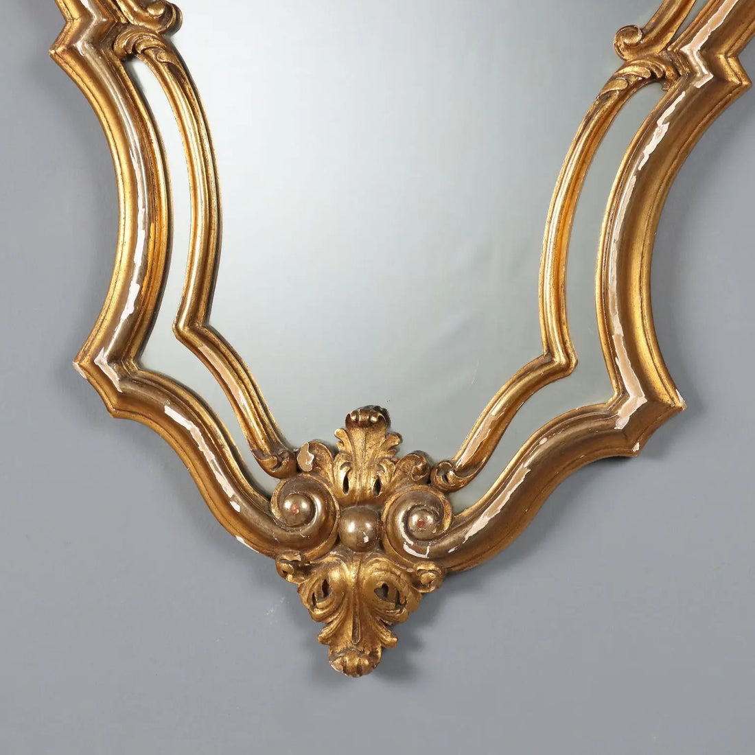 Antique Mirror Carved Gilded Wood Italy XX Century