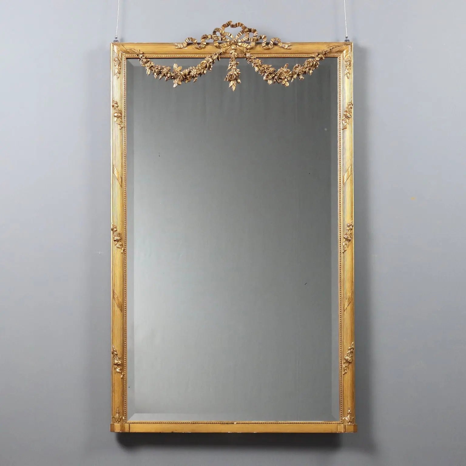Antique Neoclassical Mirror Gilded Wood Italy XX Century