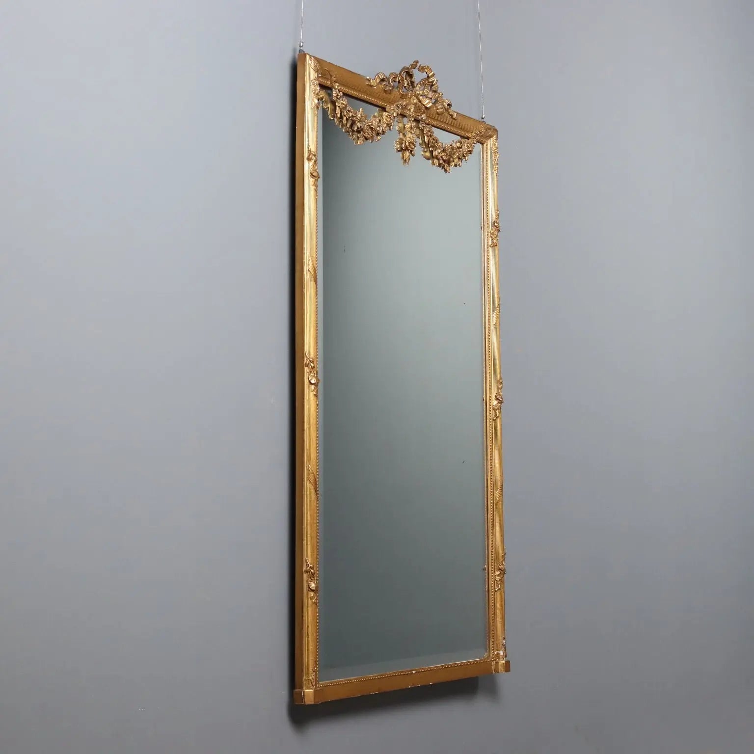 Antique Neoclassical Mirror Gilded Wood Italy XX Century