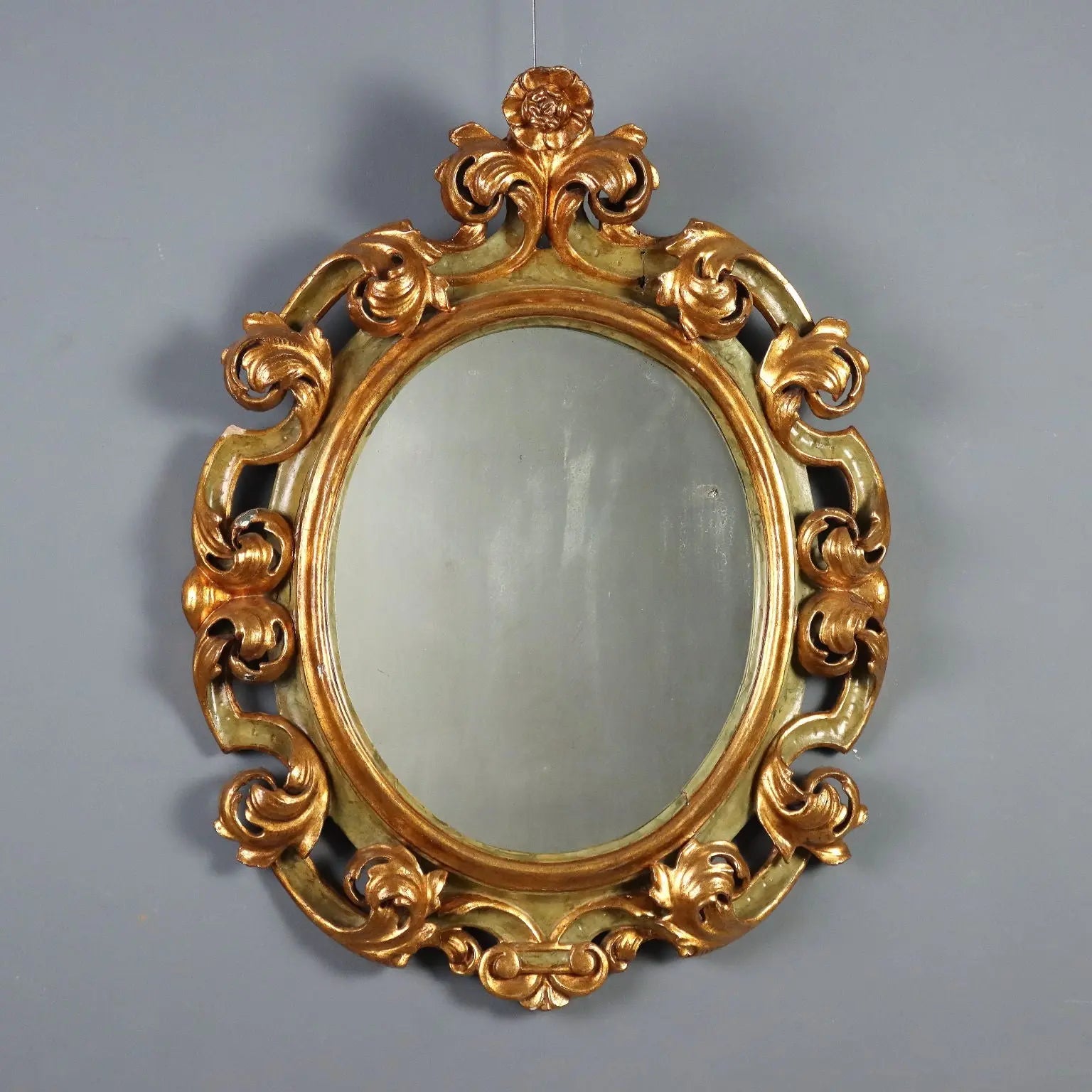 Antique Eclectic Mirror Carved Gilded Wood XIX Century