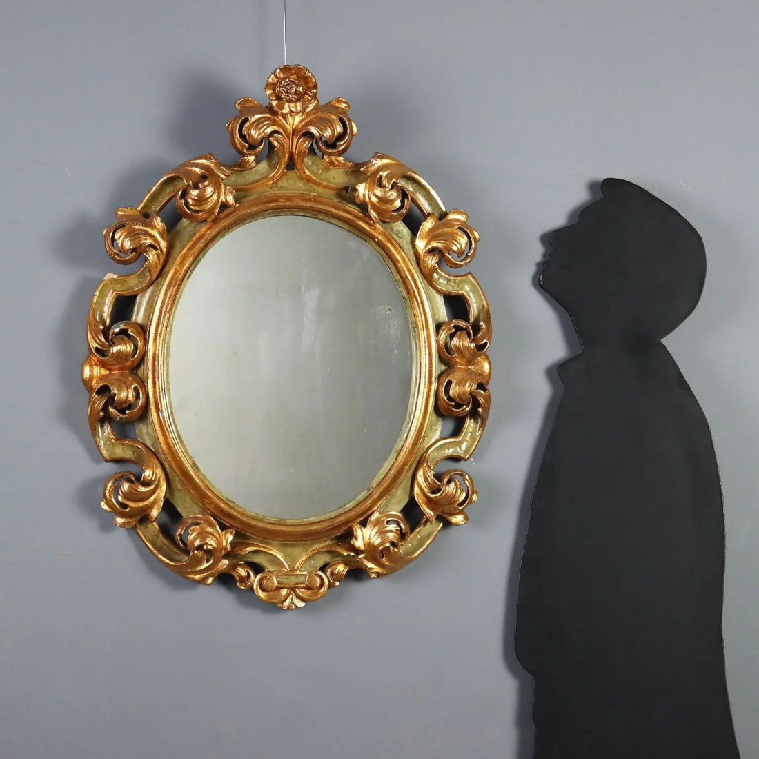 Antique Eclectic Mirror Carved Gilded Wood XIX Century