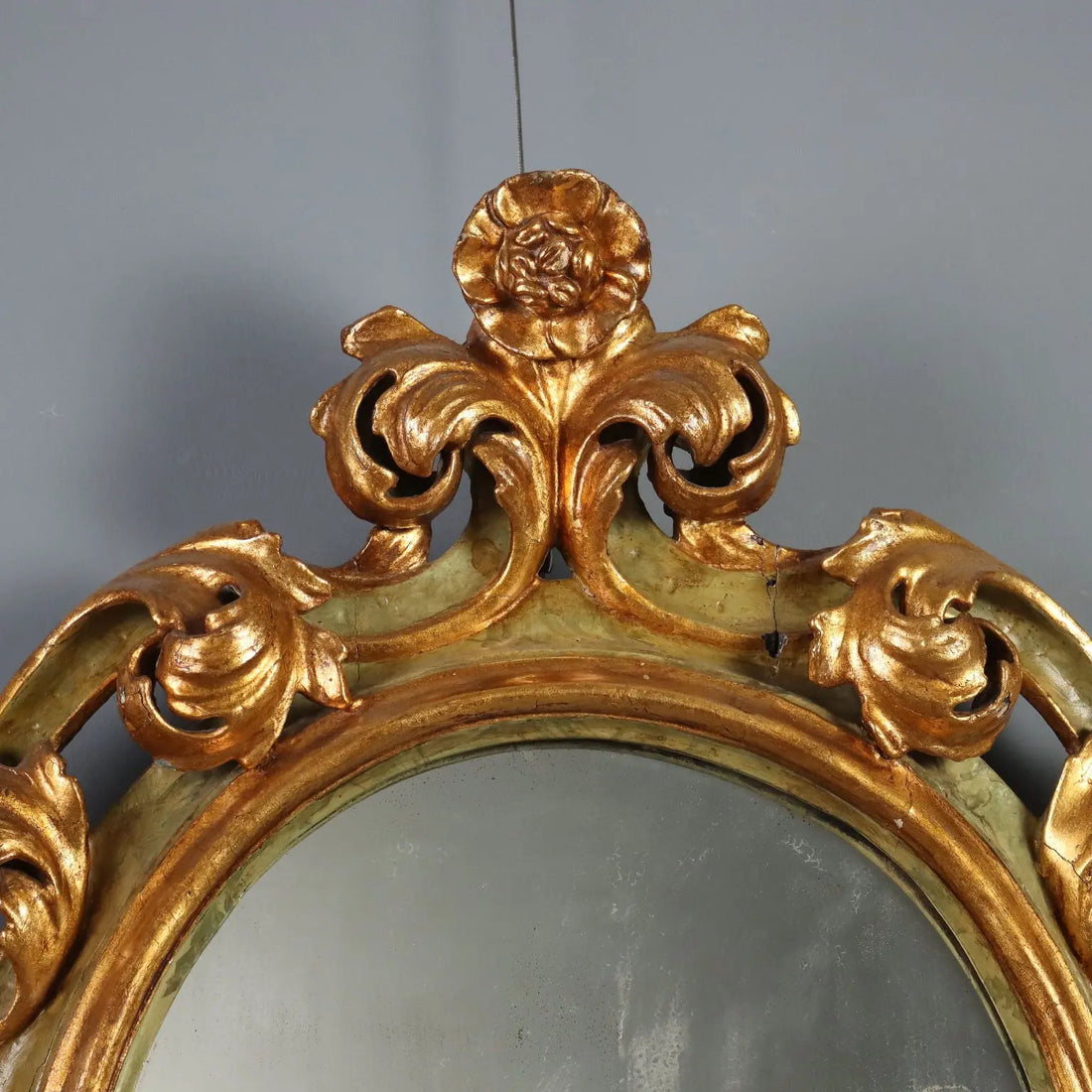 Antique Eclectic Mirror Carved Gilded Wood XIX Century