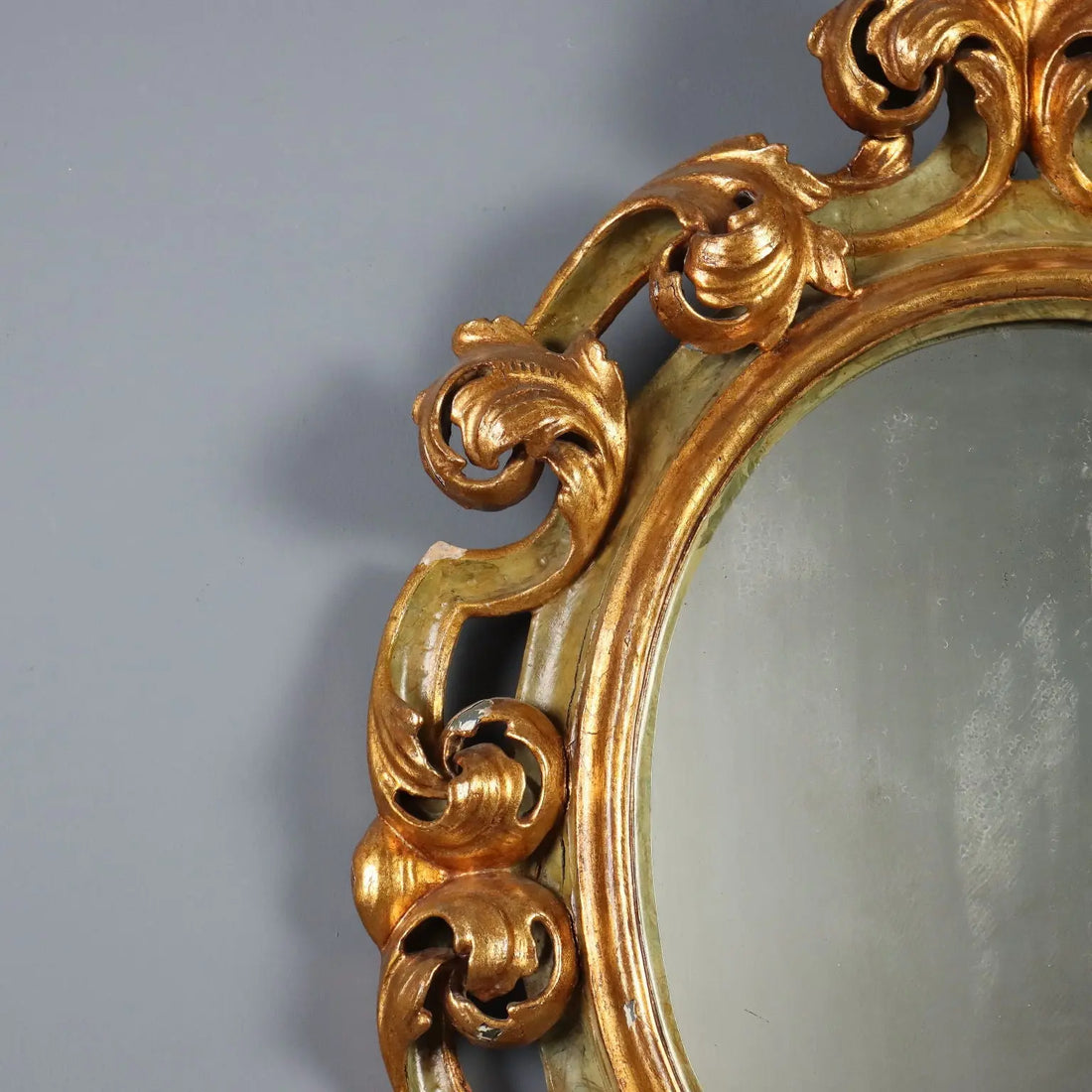 Antique Eclectic Mirror Carved Gilded Wood XIX Century