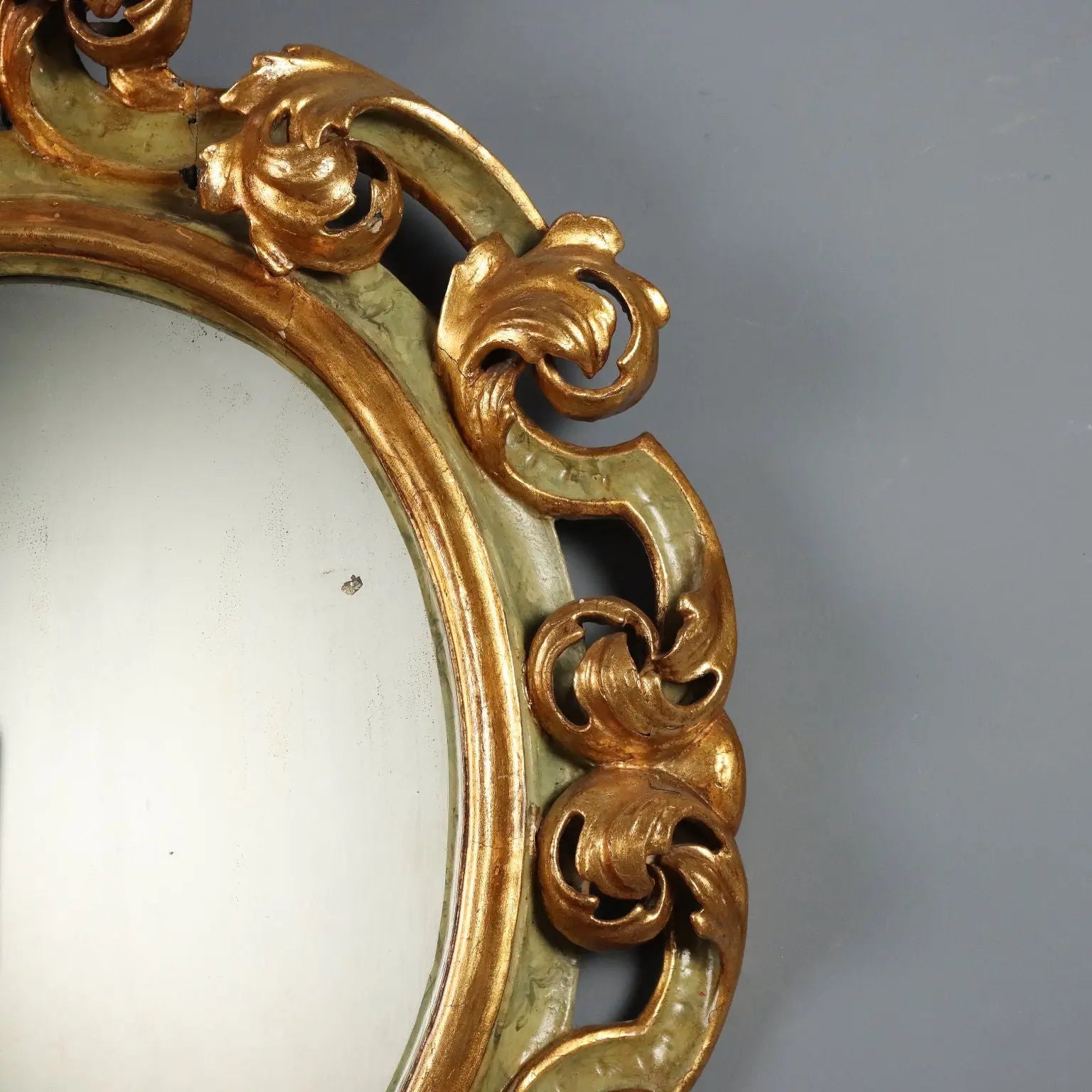 Antique Eclectic Mirror Carved Gilded Wood XIX Century