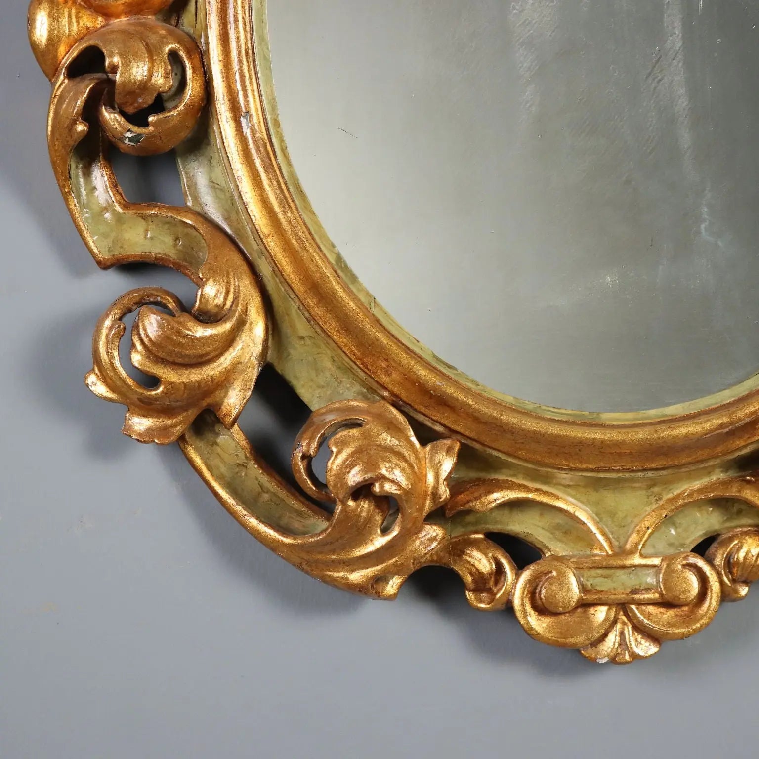 Antique Eclectic Mirror Carved Gilded Wood XIX Century