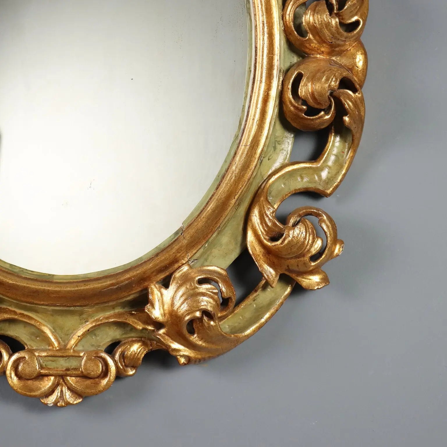 Antique Eclectic Mirror Carved Gilded Wood XIX Century