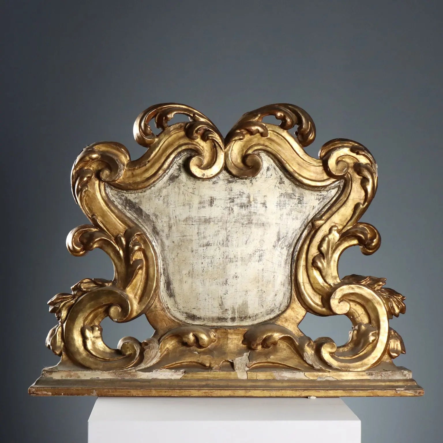 Antique Altar Card Baroque Style Carved Wood Italy XIX Century