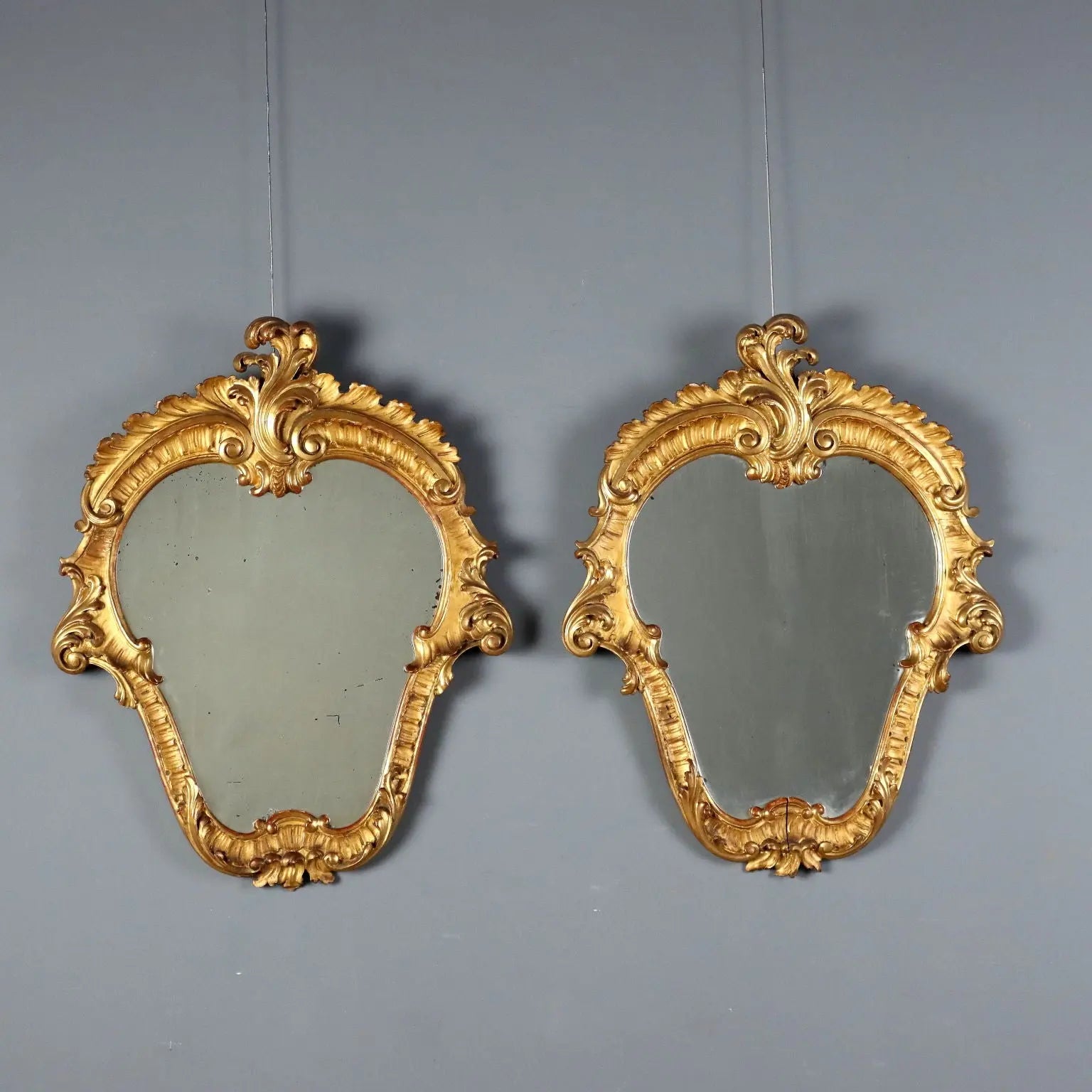 Antique Mirrors Baroque Style Carved Wood Italy XIX Century